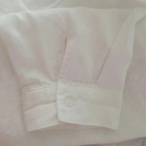 Linen Boho Chic 2X Lagenlook  White Travel Drawstring Shacket New - Picture 5 of 6